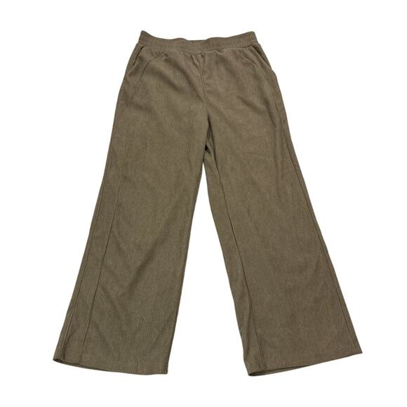 NWT Halara Ribbed High Waisted Pocket Wide Leg Casual Pants Womens Large Casual - Picture 1 of 9